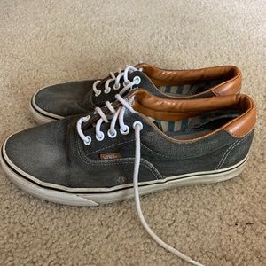 Grey and Leather Vans Low Tops